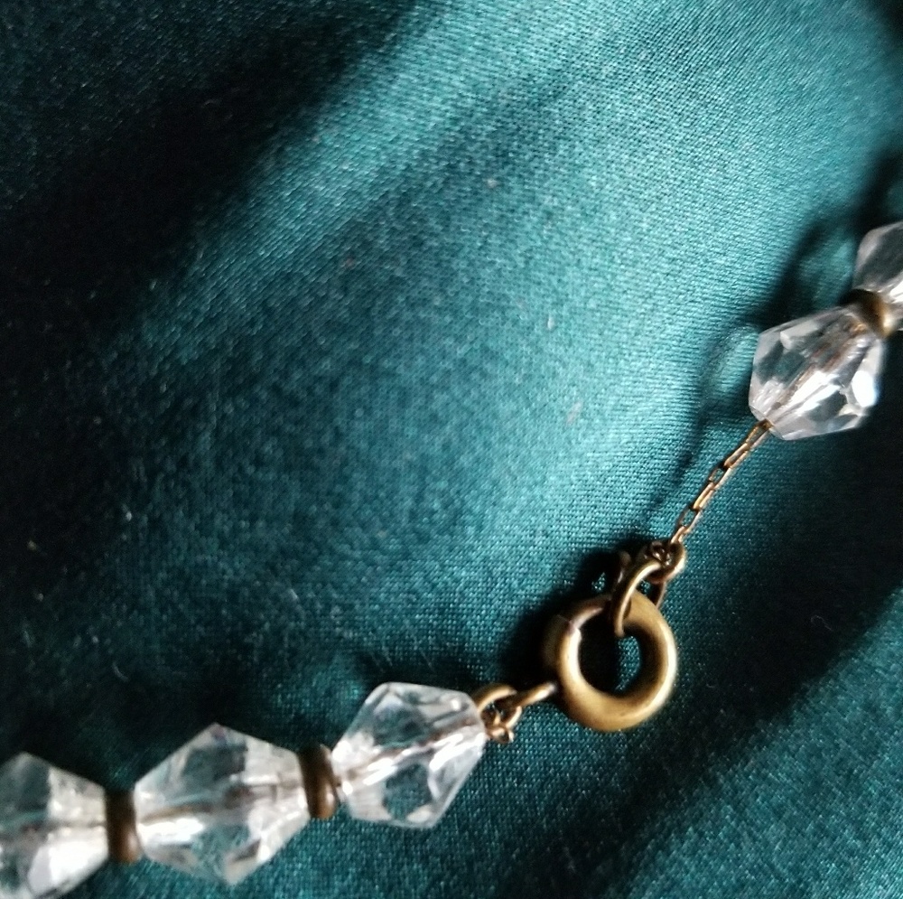 Relisted - vintage Art Deco cut crystal bead necklace clear - Picture 5 of 5